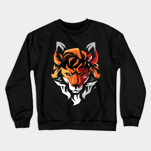 hipster fox Crewneck Sweatshirt by Aksa Inov